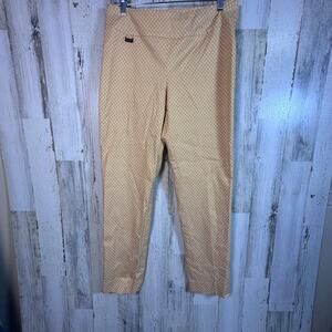 Peck & Peck Orange Geo Stretch Pants 10 | MSRP: $59 | Vibrant, Pull-On